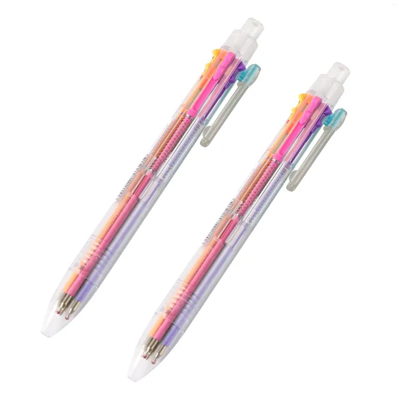 1PC Kolorowe 6 w 1 Ballpoint Pen Creative Nowość Multicolor School Stacjonarne Dzieci Prezenty Home Office Supplies Ball Point Pens