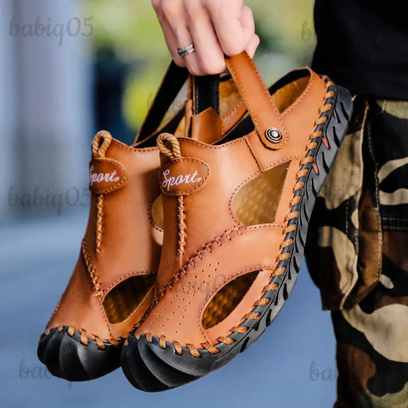Sandales Sandales pour hommes 2023 chaussures décontractées pour hommes été en plein air mode sandales en peau de vache pour hommes chaussures surdimensionnées best-sellers T230609