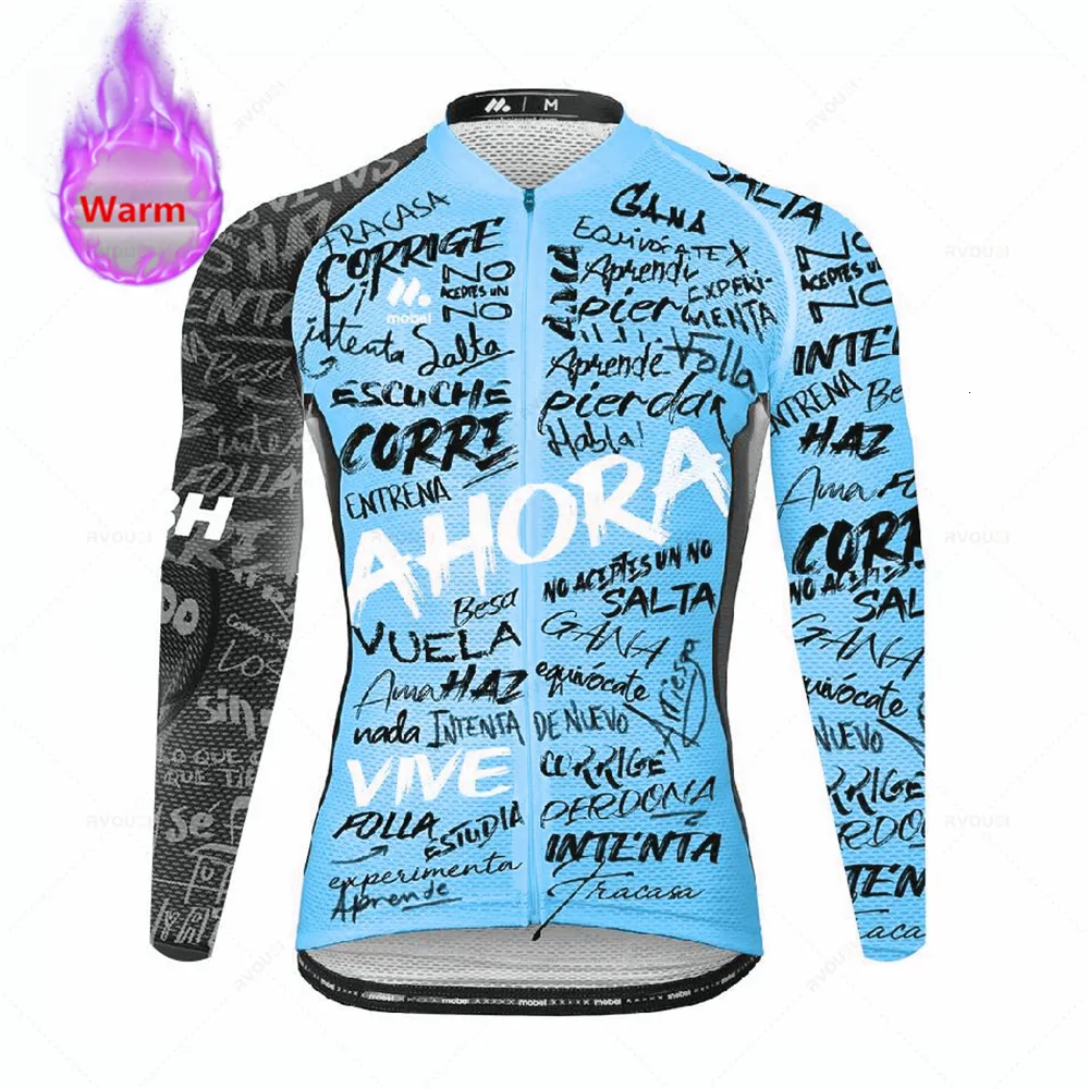 Camisas de ciclismo Tops Winter Thermal Fleece Cycling Jersey Winter Fleece Ropa Ciclismo Masculino Bicicleta Mountain Bike Roupa Manga Comprida 230608