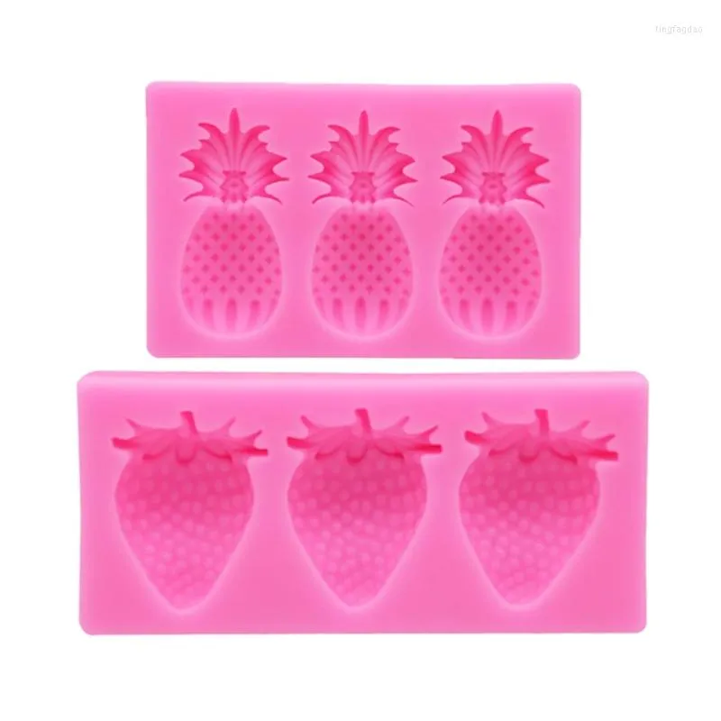 Bakformar silikon fondant formar för kaka topper-decor frukt jordgubbe
