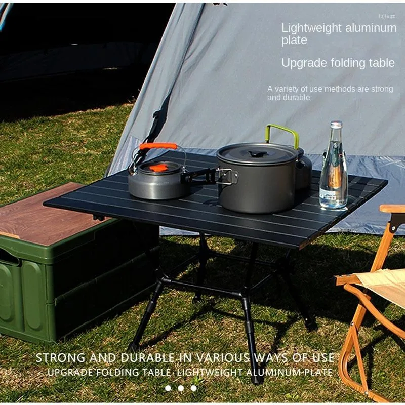 Table carrée Portable ultra-légère extérieure rétractable de meubles de Camp en alliage d'aluminium pliant Camping Poker avec sac de rangement