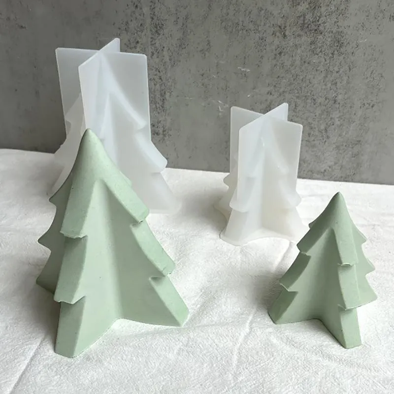 Candele Albero di Natale Stampi in silicone Fai da te Fatti a mano Aromath Gesso Candela profumata Stampo Decorazioni natalizie Decorazioni per la casa Artigianato 230608