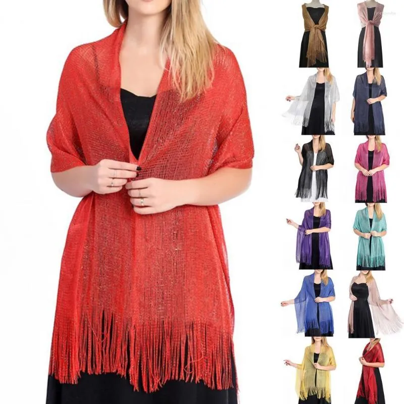 Scarves Durable Women Shawl Breathable Wear Resistant Jacquard Weave Dress Pure Color Evening Accessories