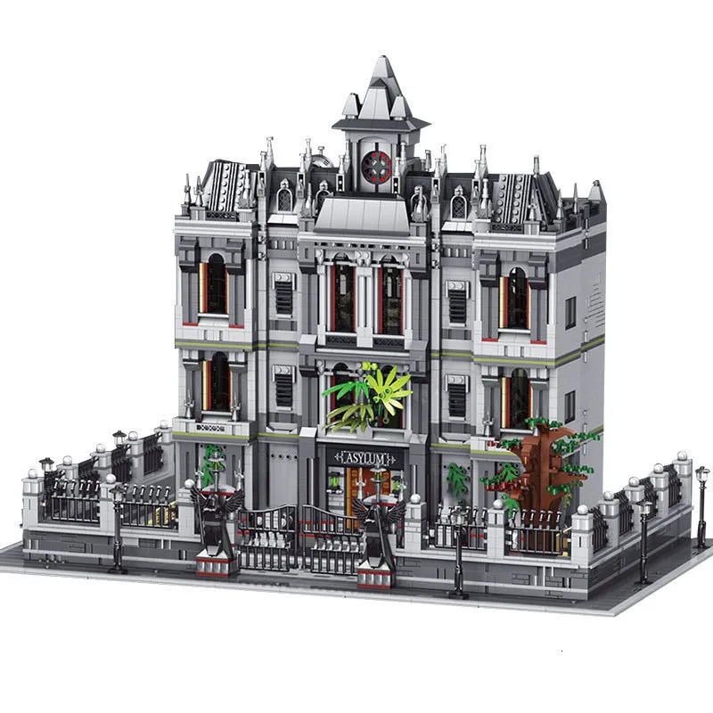 Blokken Serie MOC Arkham Asylum Met licht Geavanceerde model Kleine Deeltjes Building 7620pcs Bricks Onderwijs Speelgoed K128 230608