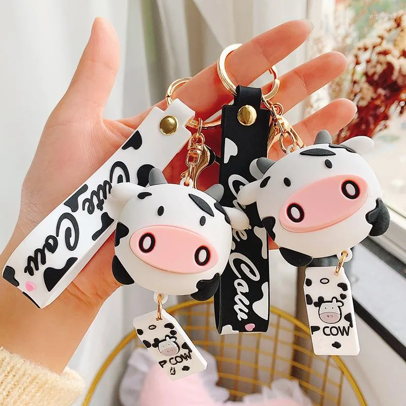 Keychains XM-funny Lovers Cow Keychain Cute Mascot Pendant Epoxy Resin Calf Car Bag Creative Gift