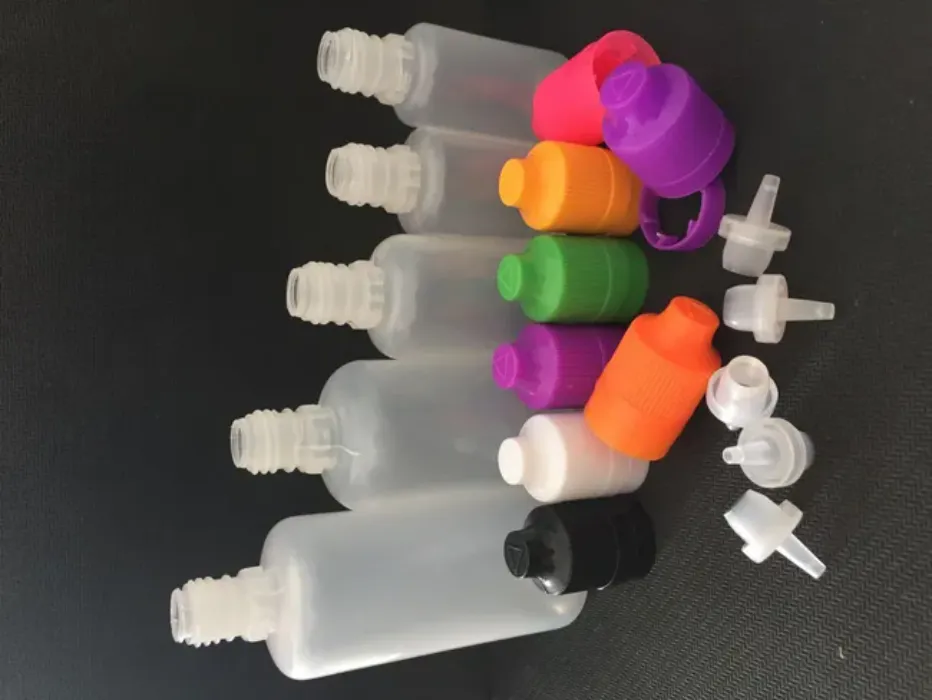 Colorful Plastic Bottles 3ml 5ml 10ml 15ml 20ml 30ml 50ml 60ml 100ml 120ml E Liquid Dropper Bottles with Long Thin Tips Tamper Caps