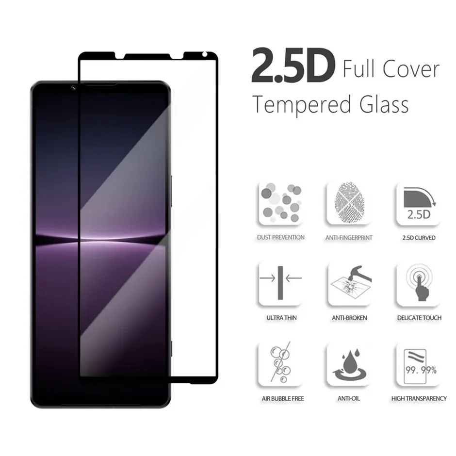 Премиальная Полная Крышка С Полной Крышкой Защиты Экрана Телефона Для Sony  Xeria 10 1 5 Xperia10 Xperia5 Xperia101 II III IV V Xperia 8 Scrector  Protector Wholesale От 45 руб. | DHgate