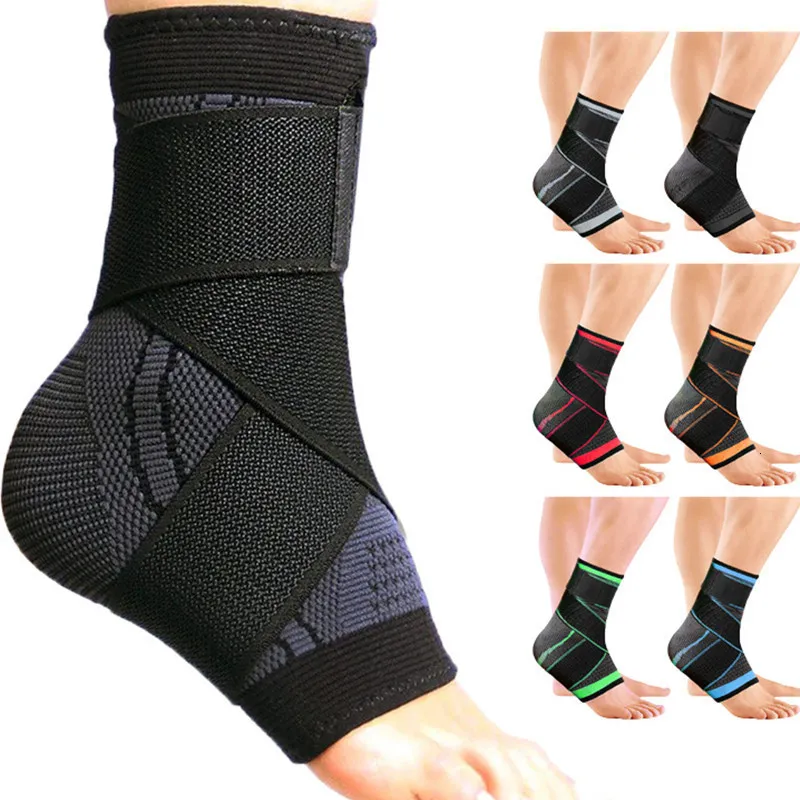 Wsparcie kostki Regulowane sportowe kompresyjne Ochraniacz Brace Running Soccer Basketball Gym Stabilizer Bandage Pasek 230608