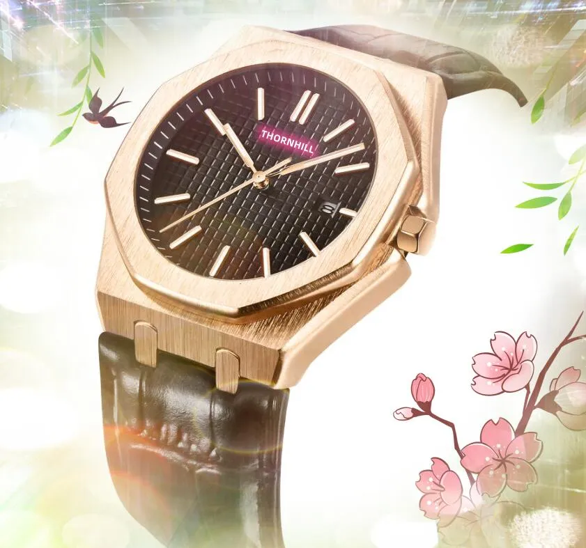 Relógio de data automático de esqueleto de linha grande de venda exclusiva 42 mm pulseira de borracha de aço inoxidável premium Relógio de tempo Japão Quarz Cronógrafo Caixa aparafusada Relógios de pulso Presentes