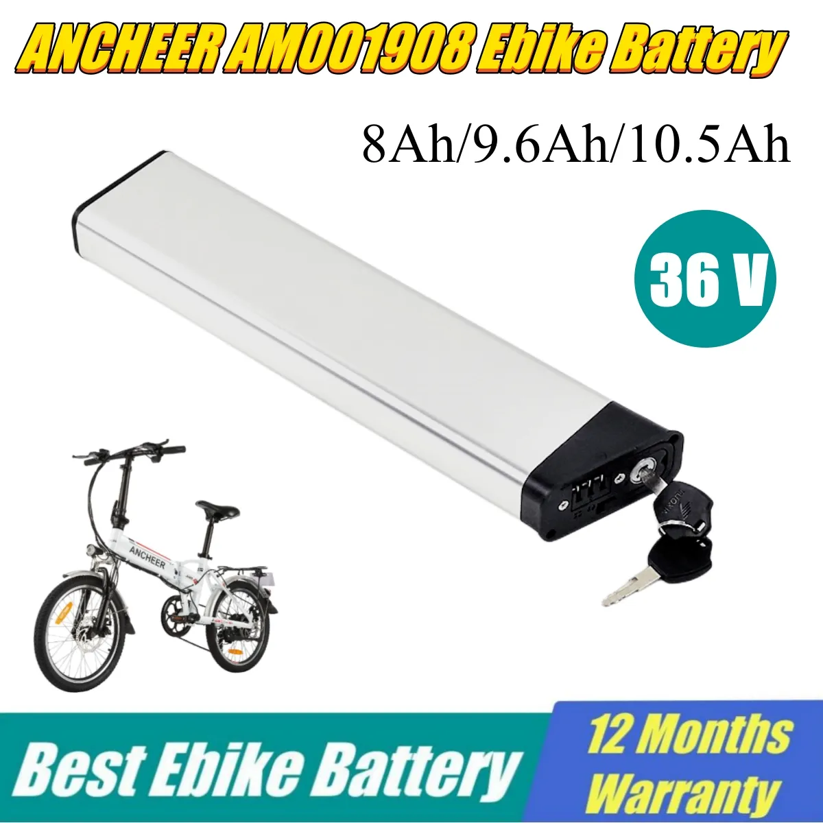 Ancheer AM001908 Rower elektryczny bateria litowa 36 V 8AH 9,6AH 10,5AH odpowiednia dla miasta dojeżdżającego do pracy rower elektryczny