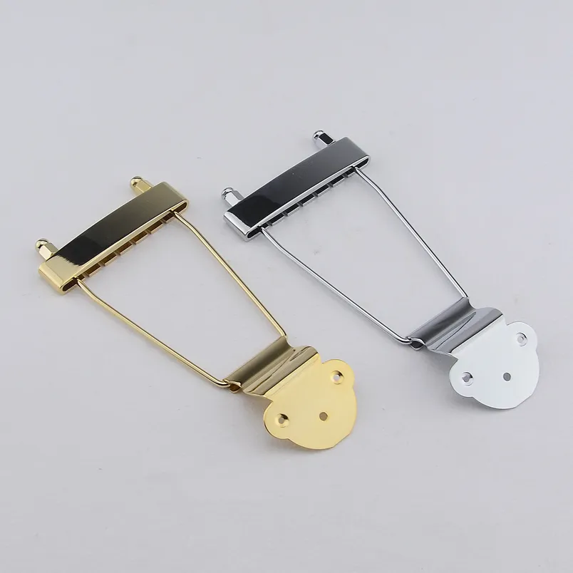 1 set Jazz Guitar Bridge Trapeze Tailpiece dla Hollow Body Archtop Guitar Chrome / Gold Made w Korei