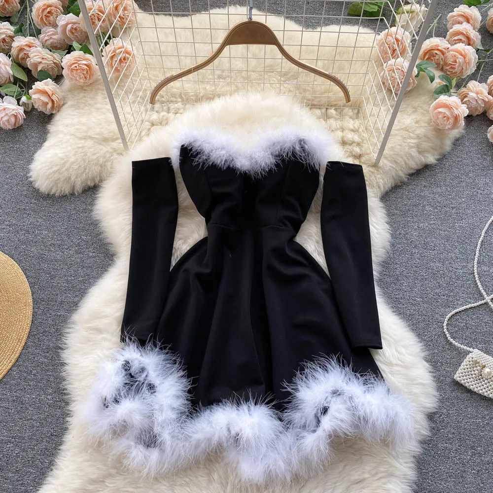 Basic Casual Dresses Women Elegant Dress For Year Strapless Backless Furry Sexy Short Mini Christmas Dress Navidad Red Party Dress Femme 230608 Basic Casual Dresses Women Elegant Dress For Year Strapless Backless Furry Sexy Short Mini Christmas Dress Navidad Red Party Dress Femme 230608