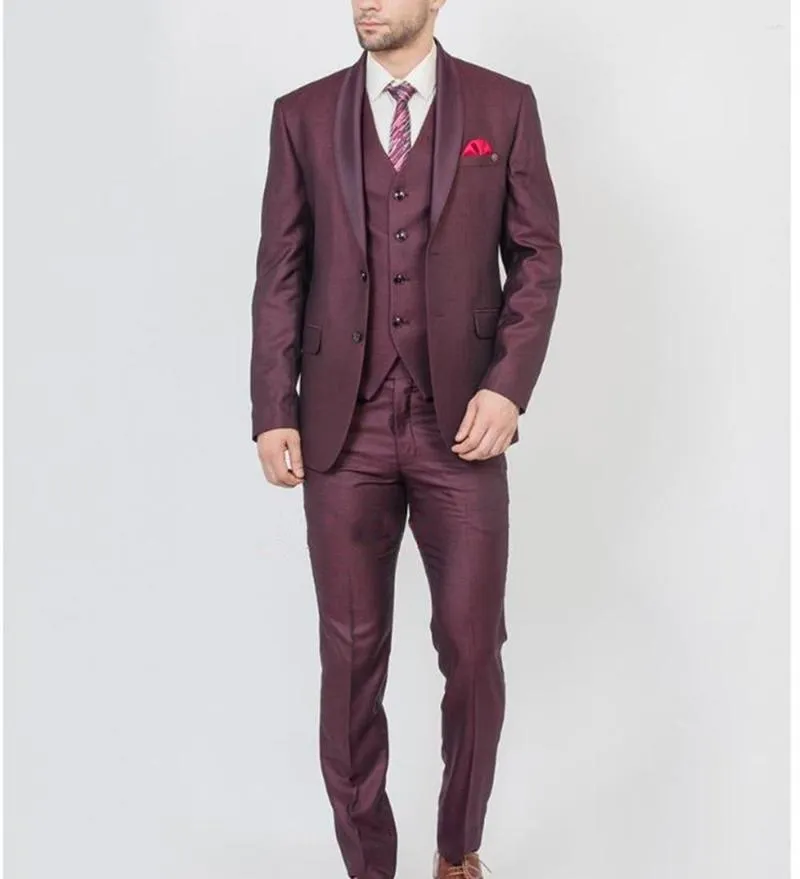 Abiti da uomo Tailor Made Borgogna Perfomance Tuxudo Uomo Giacca da pantalone per uomo da sposa Costume bello Set da 2 pezzi