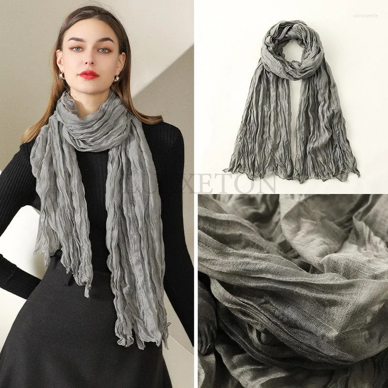 Sciarpe 17 colori Moda Sciarpa tinta unita per bambini per le donne Ragazze Primavera Inverno Scialli lunghi da donna Avvolge Bandana Pashmina Nero