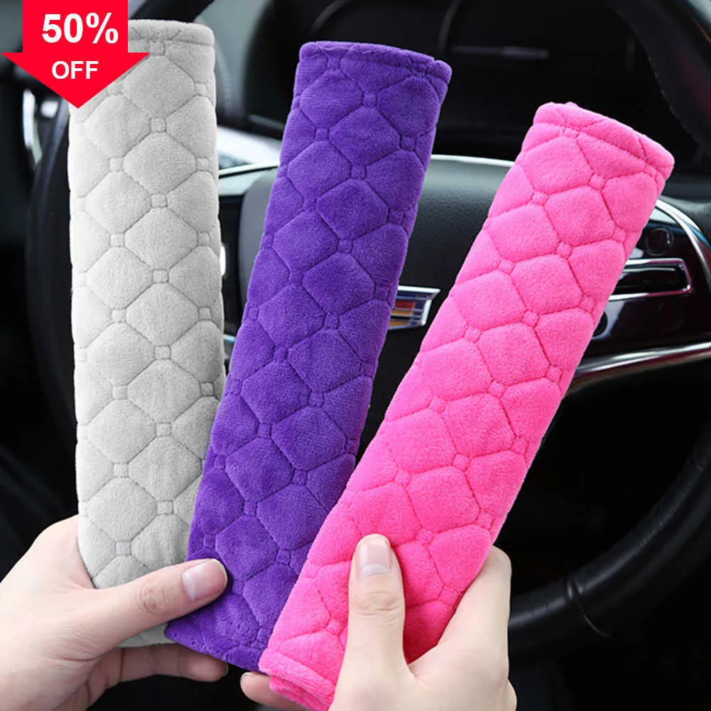 New Universal Car Seat Belt Cover Adjustable Plush Car Safety Belt Cover Shoulder Pad for Kids Adults Car Interior Accessories
