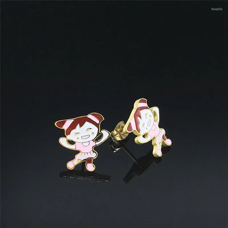 Stud Earrings 2023 Stainless Steel Colorful Enamel Small Girl Women Gold Color Jewelry Argollas Oreja E9513S01