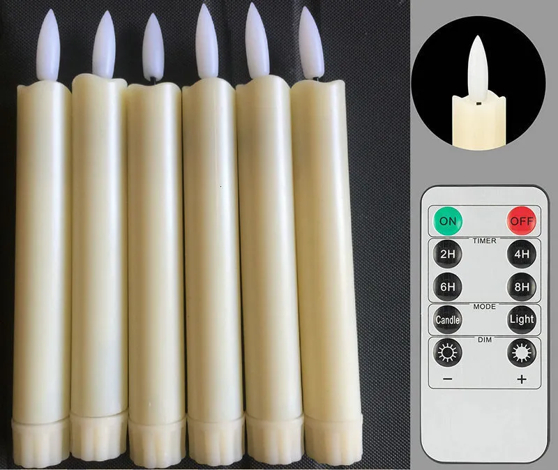 Candele 3D Wick 16CM Candeliere a led senza fiamma Flickering Led Taper Light Window Candles Telecomandato wTimer function-Warm Light 230608