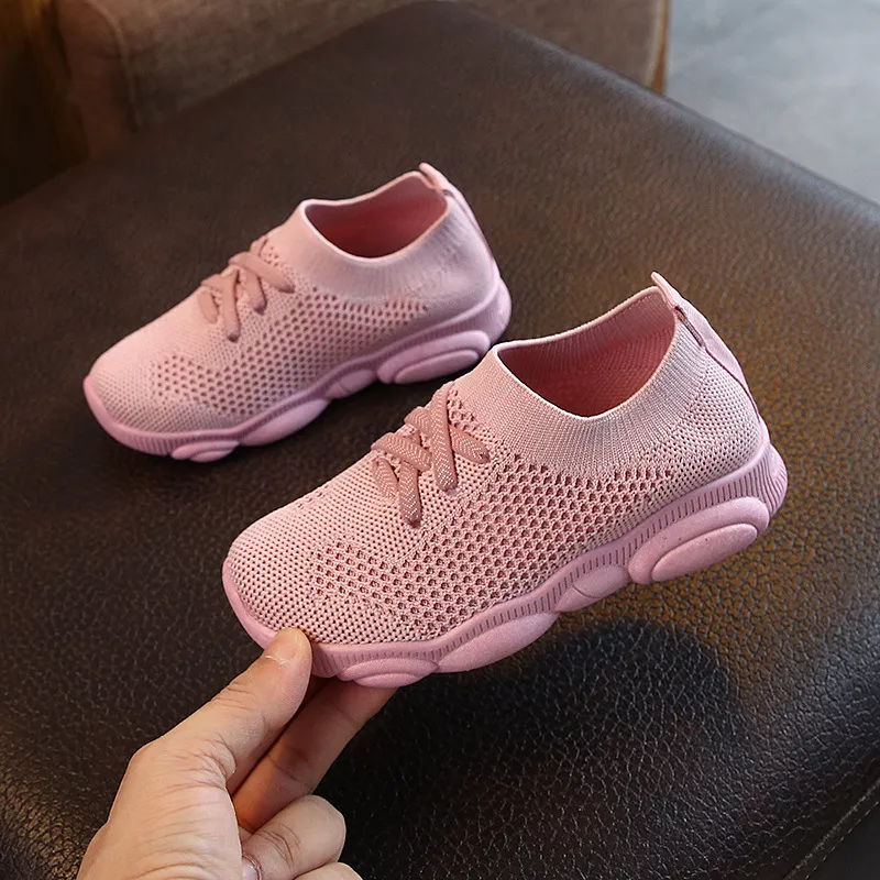 Athletic Outdoor Size 22-39 Baby Sneakers Fashion Children Flat Shoes Infant Kids Baby Girls Boys Solid Stretch Mesh Sport Run Sneakers Shoes 230608