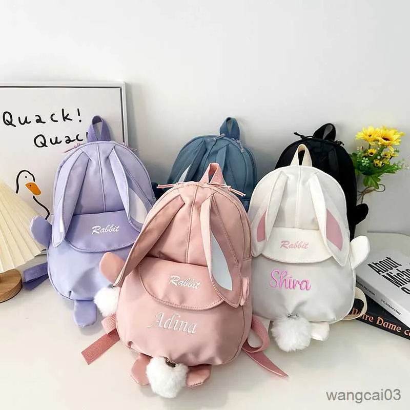 Personalized Embroidered Rabbit Bunny Backpack Adorable 3D Design