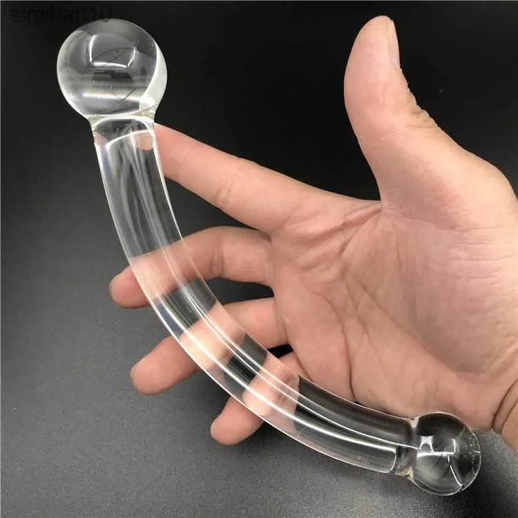 Lovely two-dot crystal dildo penis Anal butt plug Sex toy Adult products for women men female male masturbation L230518