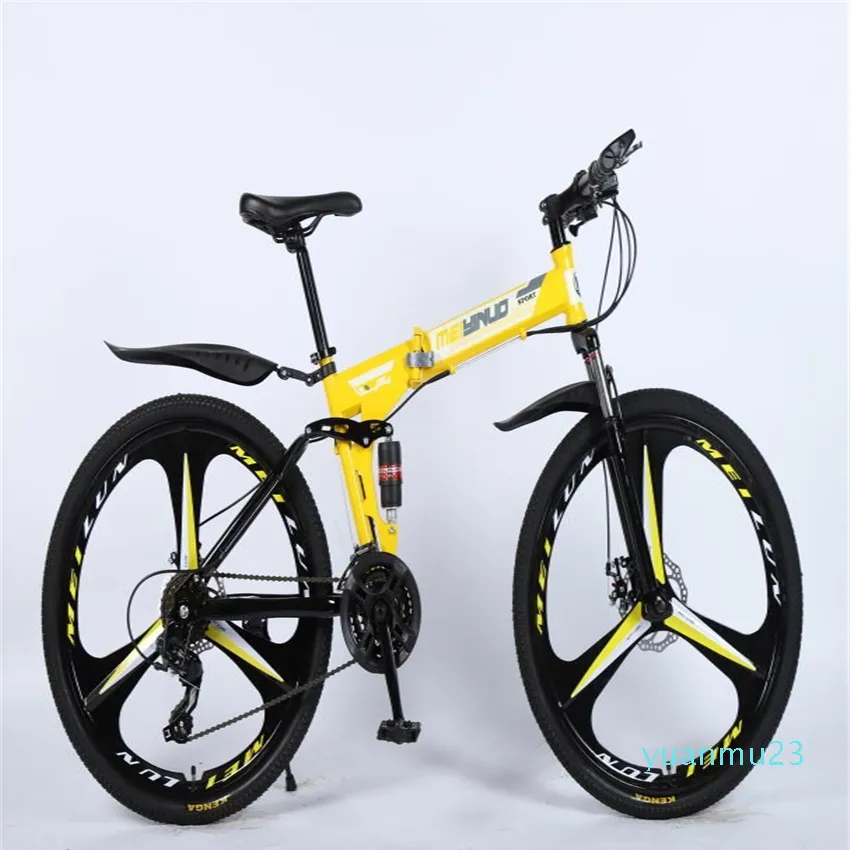 The new trend folding bike 26 inch 21 speed three knife carbon steel mountain bike racing men and women cycling racing6