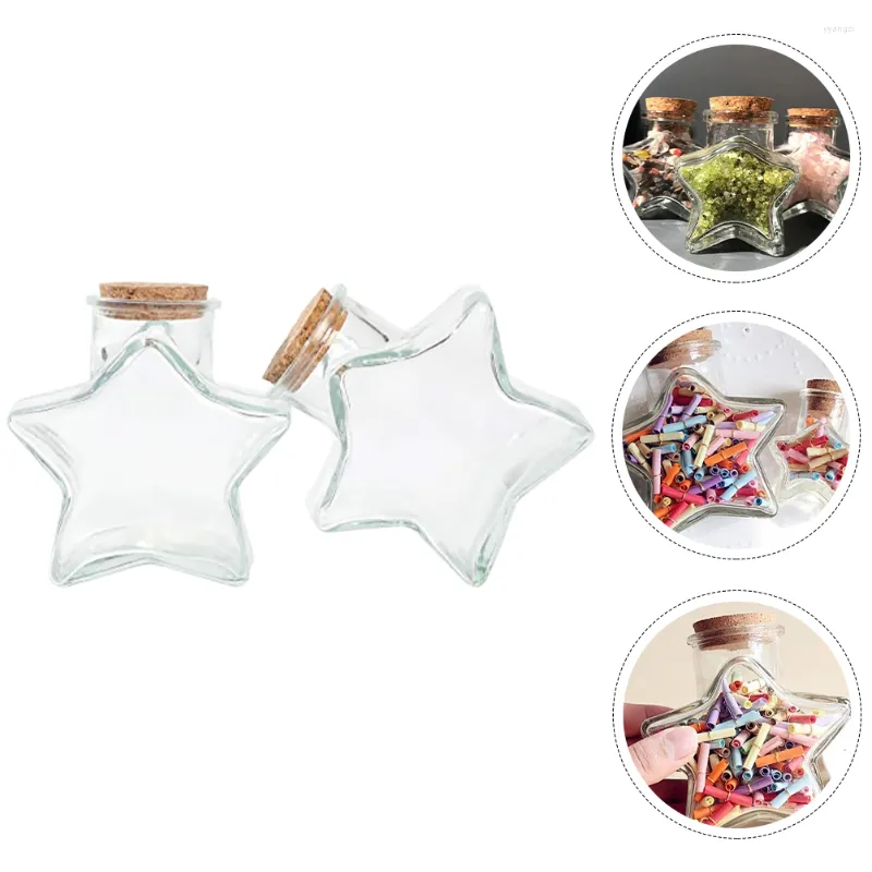 Jarrones, 2 uds., contenedor transparente, botellas de deseos, accesorios vacíos con corcho, 11,5x11,3 cm, tarro de almacenamiento artesanal, vidrio de madera DIY