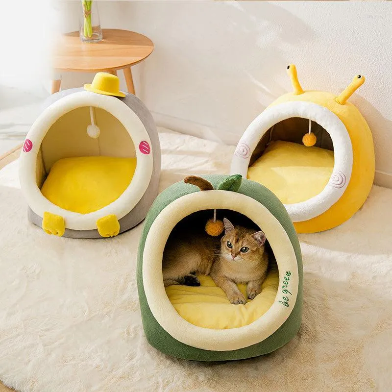 Cat Beds Litter Of The Four Seasons General Summer House Bed Semi-closed Dog Kennel Winter Warm Kitten Pet Products