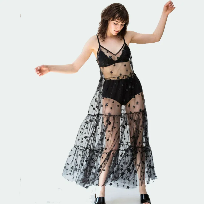 Spaghetti Strap Summer Dress: See Through Tulle Long... From Pong01, $9.04  In Bulk | DHgate.Com