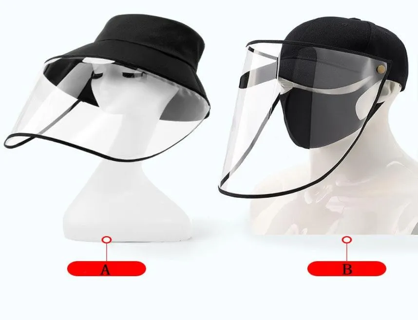 Bucket Hat Face Shield Adjustable Full Face Cover Isolation Protective ...