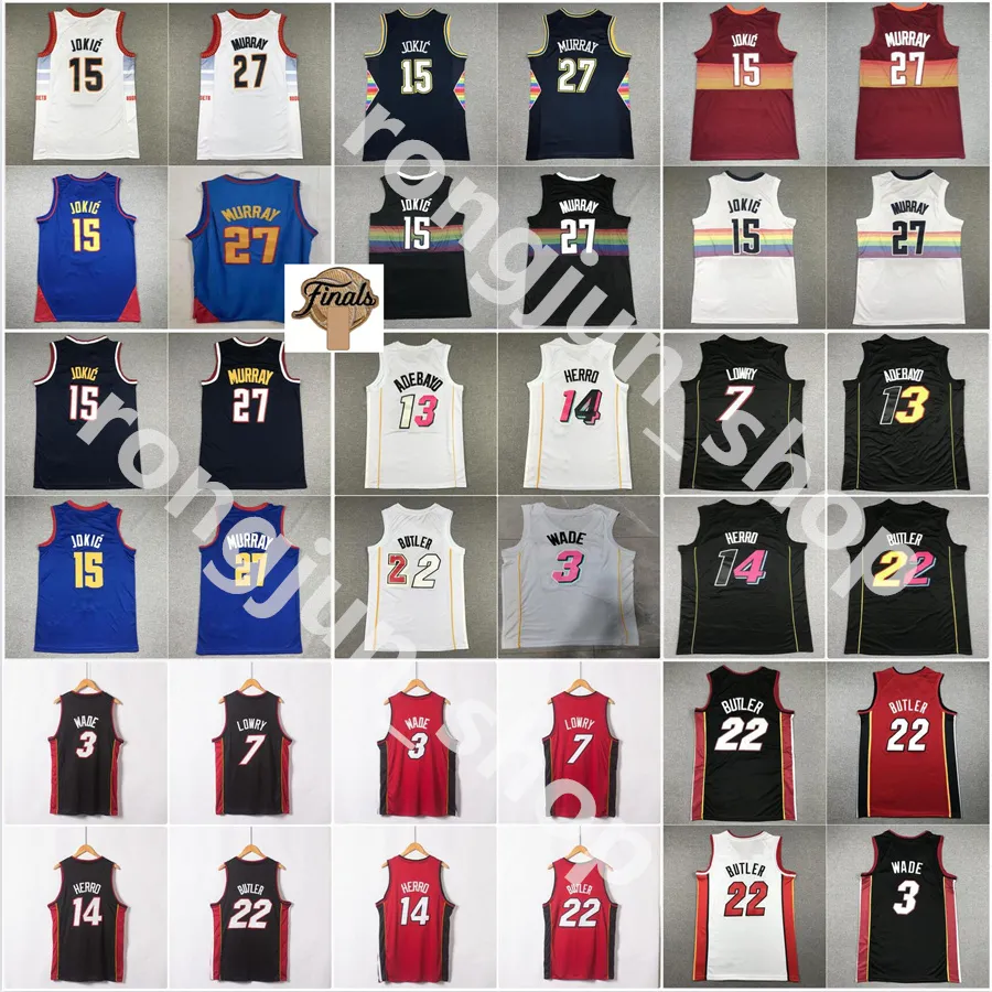 Basketbol Formaları Jimmy Butler Dwyane Wade Tyler Herro Bam Adebayo Lowry Iverson Jokics Allen Murray Dikembe Mutombo S-2XL