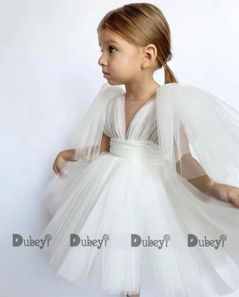 Robes de fille nées bébé filles robe d'anniversaire pour les tout-petits fleur mariage robe baptême cérémonie robe de soirée blanc vêtements 230609