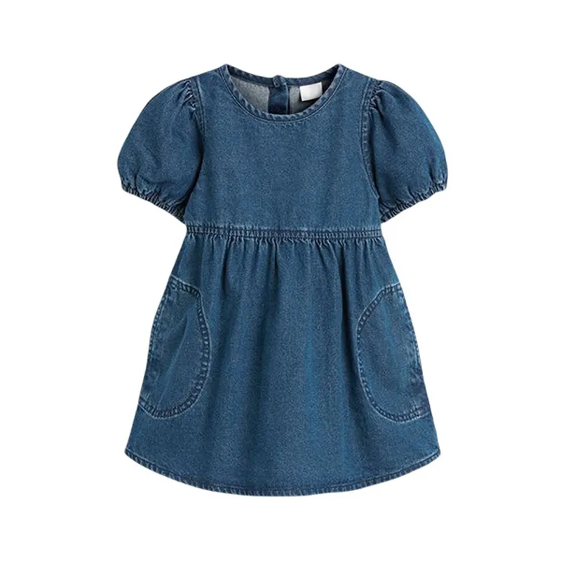 Girl's Dresses 2023 Baby Girls Denim Dress Summer Solid Color Soft and Comfort Fashion Clothes Pretty for Kids 2 8 Year 230609