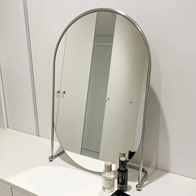 Espejos Maquillaje Espejo De Pared Diseño De Baño Escritorio De Pie  Peluquería Coreana Oval Miroir Mural Decoración De La Casa 230609 De 19,95  €