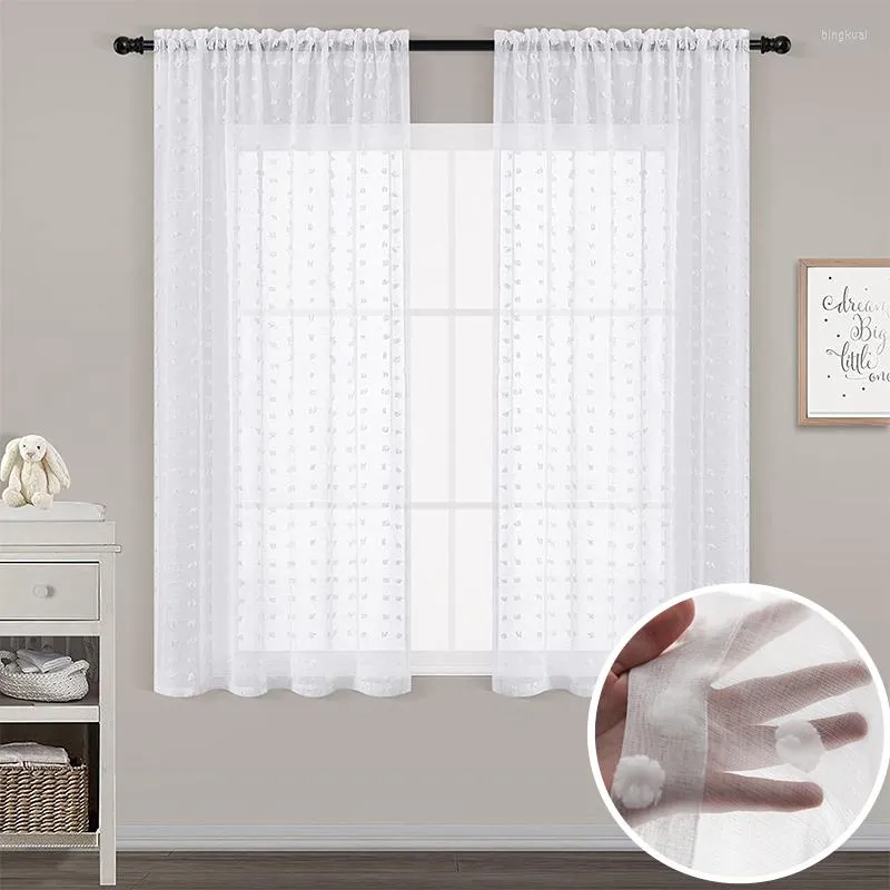 Curtain Cute Style White Short Curtains For Living Room Bedroom Chic Girls Kids Window Kitchen Bathroom Camper Small Drapes