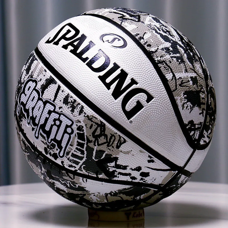 Black White Basketball Graffiti Style Rubber Street Ball
