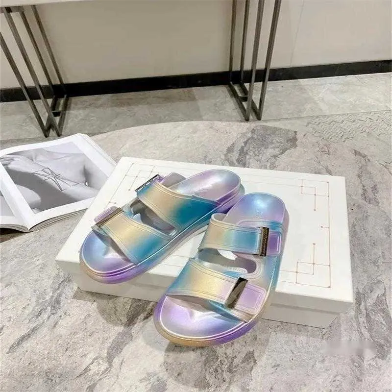 Designer Sandal Women Slides platforma plażowa skórzana skórzana flip flip flop płaskie sandały w stylu sandał na lato