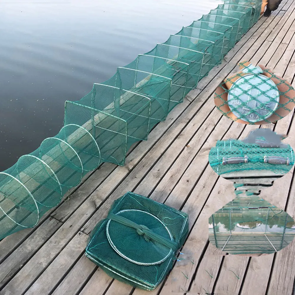 Accessori per la pesca Nylon Long Net Platine Deep Water Portable Granchio Gamberi Lobster Catcher Trap Fish Network Prawn Shrimp Nets Live Bait 230608