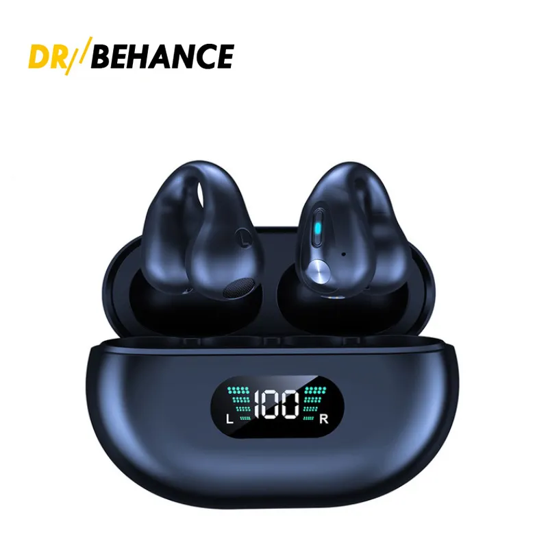 TWS Q80 Air Pro Wireless Fone Headphones Bluetooth Bone Conduction Earphones Earclip Design Touch Control LED Sports Headset