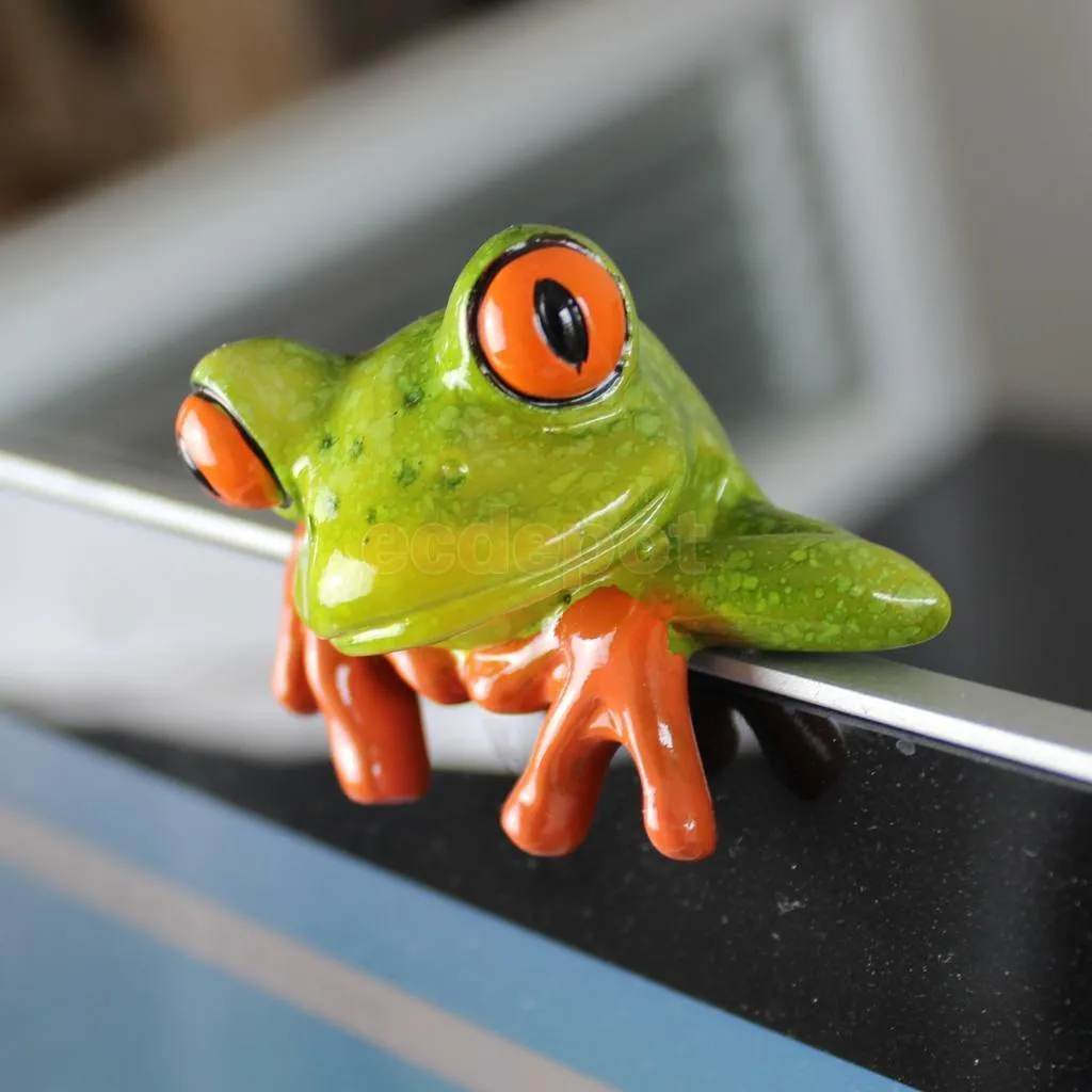 Objets décoratifs Figurines Grenouille 3D Funny Car Office Desk Computer Decor Ornements Miniatures Décorations Landcrape Bonsai Garden Decor Xmas Gift 230608