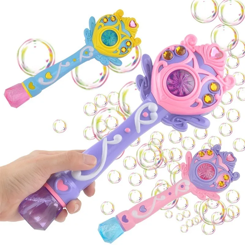 Nouveauté Jeux Enfants Baguette Magique Partie Bulle D'eau Mitrailleuse Souffleur Jouet Électrique Magique De Mariage Bulle De Savon Pomperos Jouet En Plein Air pour Enfants 230609