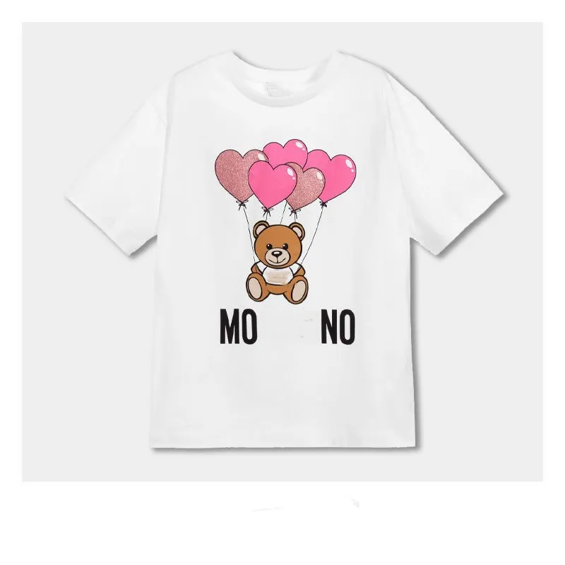 Luksusowa marka Mosc Kids Designer T-shirt dziecięce ubrania dziecięca T-Shirt Parenting krótkie rękaw 15 stylów Tops Letni niedźwiedzie litery czarne białe różowe różowe