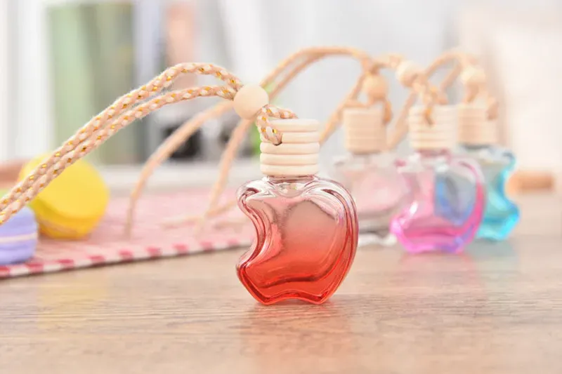 14ml Car Perfume Bottle Pendant Apple Shape Glass Perfume Bottles Car  Ornaments With Mushroom Cap Essential Oil Diffusers Bottle From 0,68 €