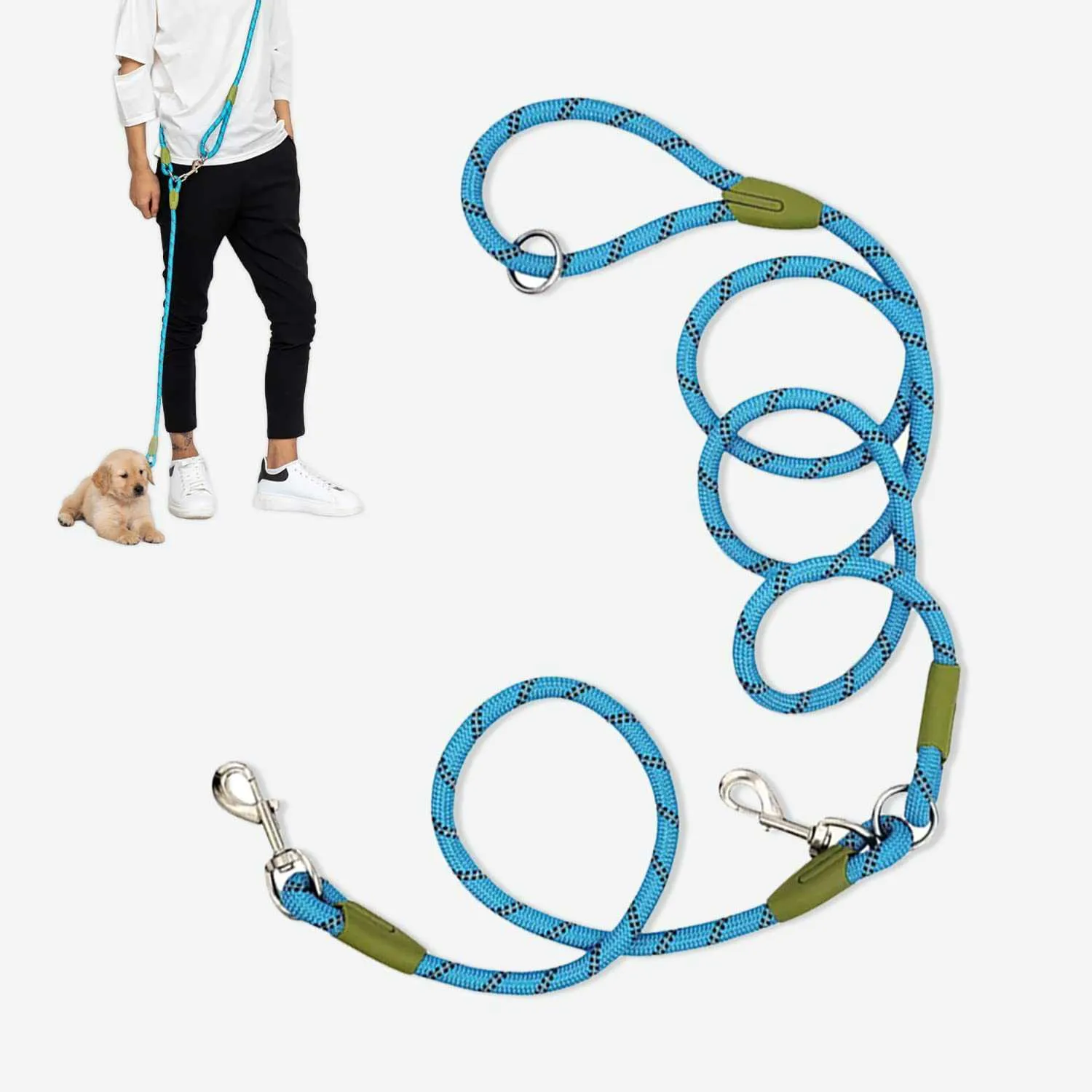 Halsbanden Riemen Reflecterende Nylon Honden Ketting Trekkabel Leads voor Hardlopen Gratis Handen Kleine Grote Wandelen Z0609