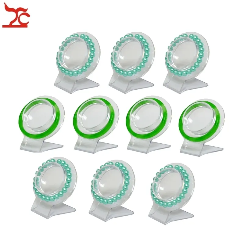 Jewelry Boxes Wholesale 10Pcs Clear Bracelet Display Holder Bangle Organizer Rack Acrylic Collar Stand 230609