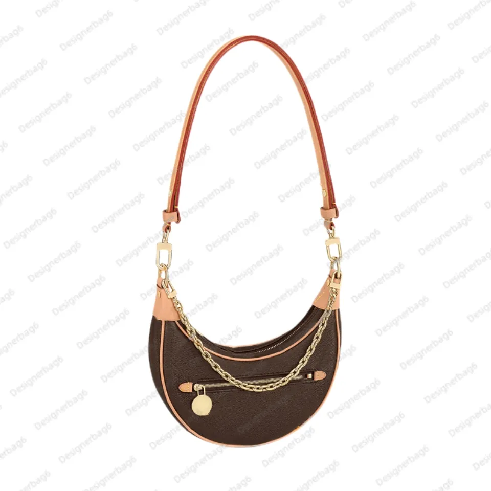 10A Bolsa de ombro de designer Bolsa de lua de qualidade espelhada Couro genuíno Pea Buns Luxos Crossbody Todas as ferragens de aço e material de couro importado