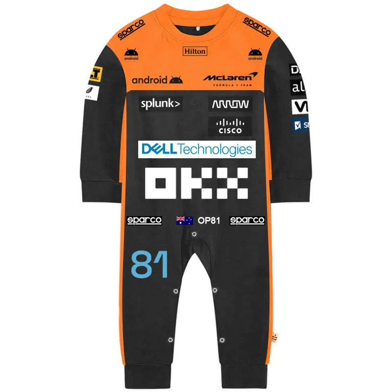 Formula Rompers Phemsuit McLaren Baby One Racing Bay Racing Boys and Girls 'Bailey Spring and Autumn Long 236H