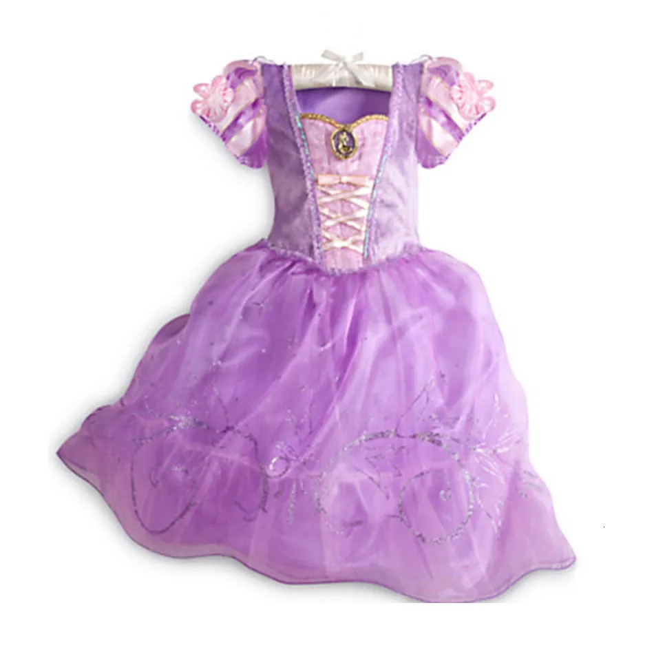 Yeesn Petites Filles Princesse Rapunzel Costume Manches Longues En Maille Robe Cosplay Halloween Robe De Soiree Danniversair Amz