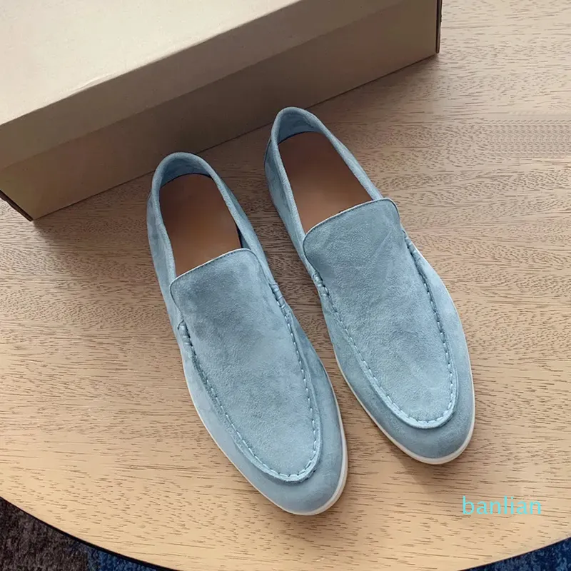 Designer Vendas diretas da fábrica Sapatos sociais respiráveis Couro genuíno casual Mocassins feitos à mão Salto plano Sapato feminino de designer de luxo com caixa 35-42