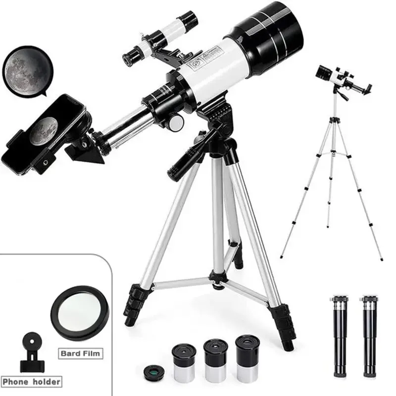 150x-Zoom HD Star Moon Telescope الفلكي ، مناظير قوية أحادية الفضاء ، السياحة ذات الرؤية الليلية طويلة المدى