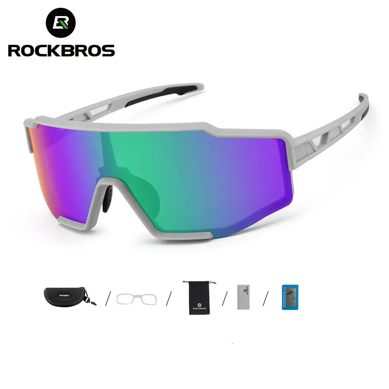 Utomhus Egyar Rockbros Cycling Glasses Män Kvinnor Polariserade glasögon Pochromiska solglasögon Inbyggda myopia Frame Sports Glasögon Cykling Goggle 230608